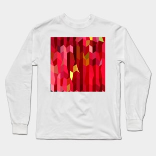 Cardinal Red Abstract Low Polygon Background Long Sleeve T-Shirt